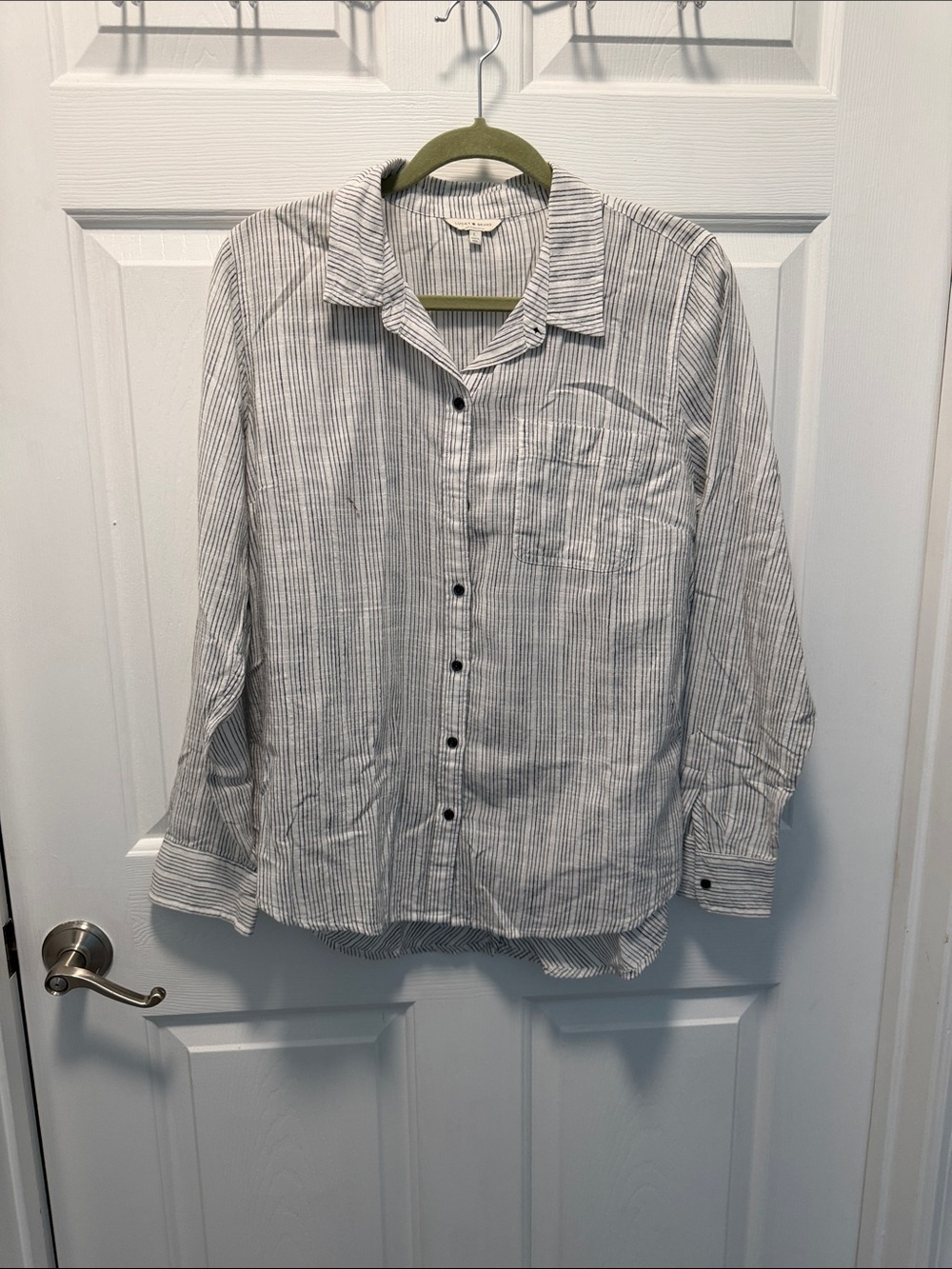 Lucky Brand Women's Striped Button-Down Shirt - White & Gray